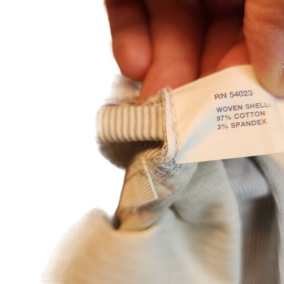 Gap Roll-Up Pinstripe Stretch Shorts Women's Size 10 Button Accents Double Hook - Picture 5 of 14